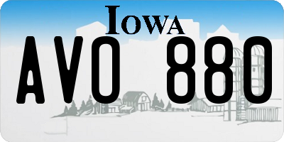 IA license plate AVO880