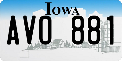 IA license plate AVO881