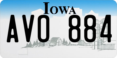IA license plate AVO884