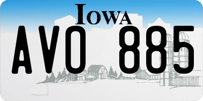 IA license plate AVO885