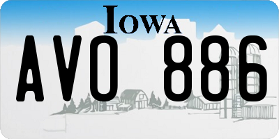 IA license plate AVO886