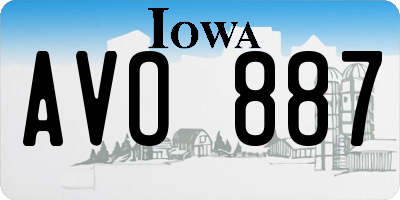 IA license plate AVO887