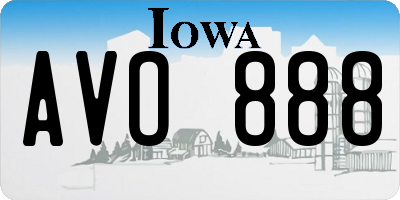 IA license plate AVO888