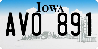 IA license plate AVO891