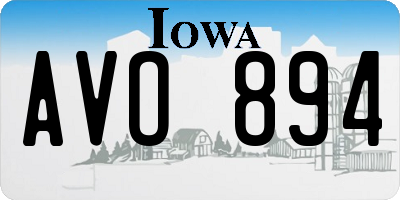 IA license plate AVO894