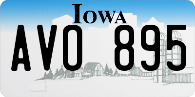 IA license plate AVO895