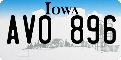 IA license plate AVO896
