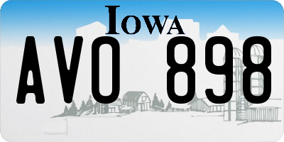 IA license plate AVO898