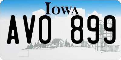 IA license plate AVO899