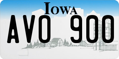 IA license plate AVO900