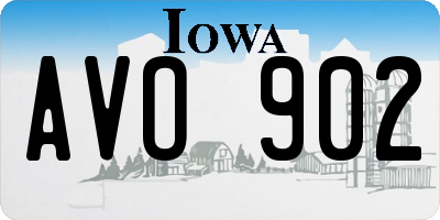 IA license plate AVO902