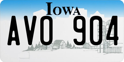 IA license plate AVO904