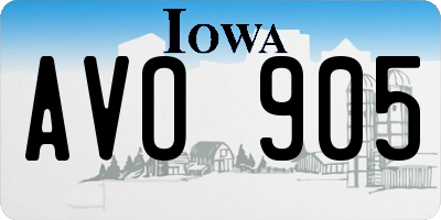IA license plate AVO905