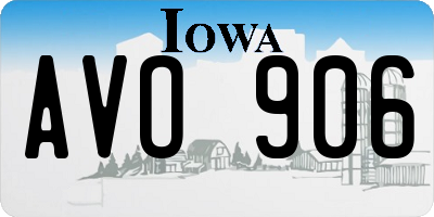 IA license plate AVO906