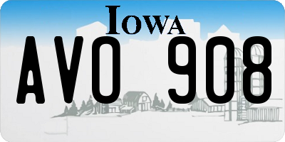 IA license plate AVO908