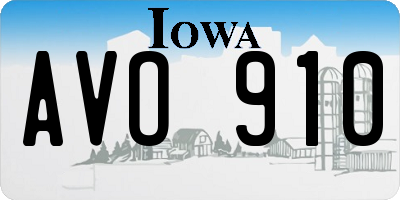IA license plate AVO910