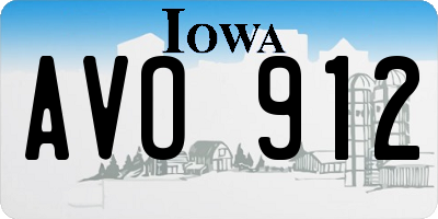 IA license plate AVO912