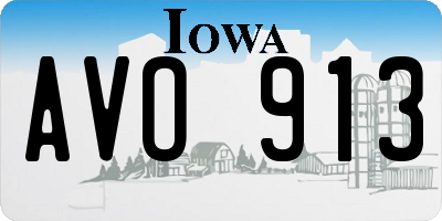 IA license plate AVO913