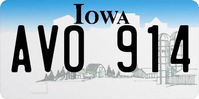 IA license plate AVO914