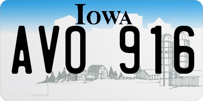 IA license plate AVO916