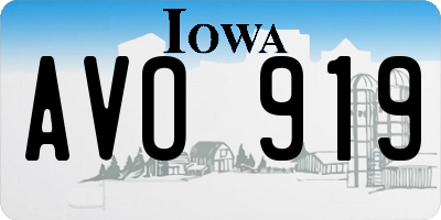 IA license plate AVO919
