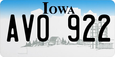 IA license plate AVO922