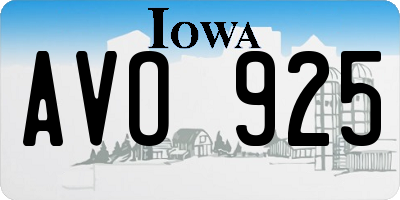 IA license plate AVO925