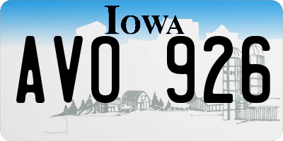 IA license plate AVO926