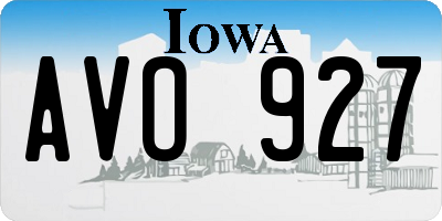 IA license plate AVO927