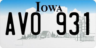 IA license plate AVO931