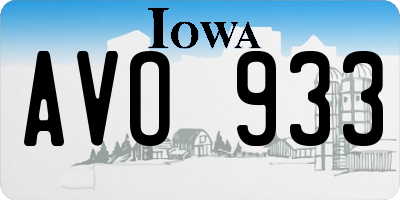 IA license plate AVO933