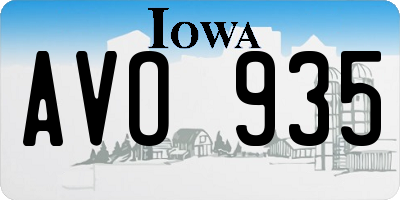 IA license plate AVO935