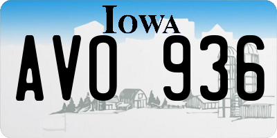 IA license plate AVO936