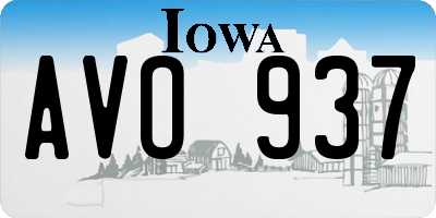 IA license plate AVO937