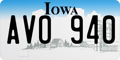 IA license plate AVO940