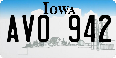 IA license plate AVO942