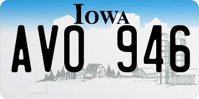IA license plate AVO946