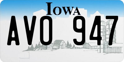 IA license plate AVO947