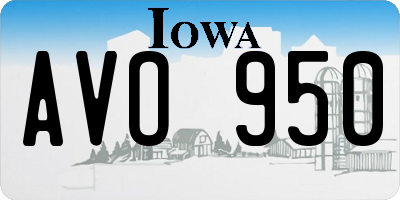IA license plate AVO950