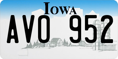 IA license plate AVO952
