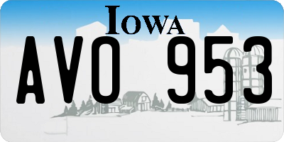 IA license plate AVO953