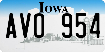 IA license plate AVO954