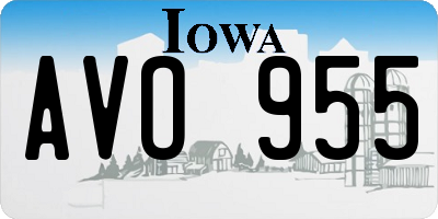 IA license plate AVO955
