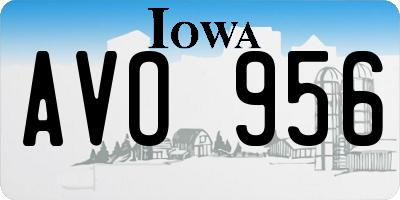 IA license plate AVO956