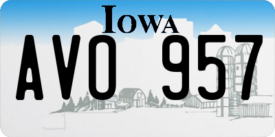 IA license plate AVO957