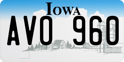 IA license plate AVO960