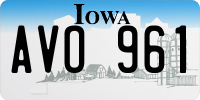 IA license plate AVO961