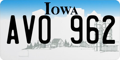 IA license plate AVO962