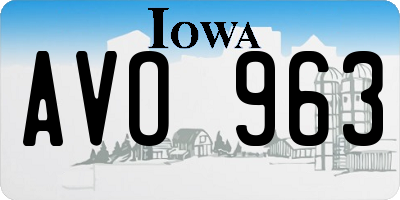 IA license plate AVO963
