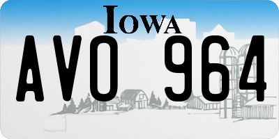 IA license plate AVO964